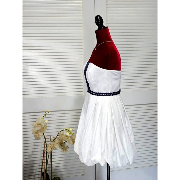 Lilly Pulitzer Women's Regency Classic White Navy Jacquard Bubble Dress Sz 4 076 - Picture 4 of 14